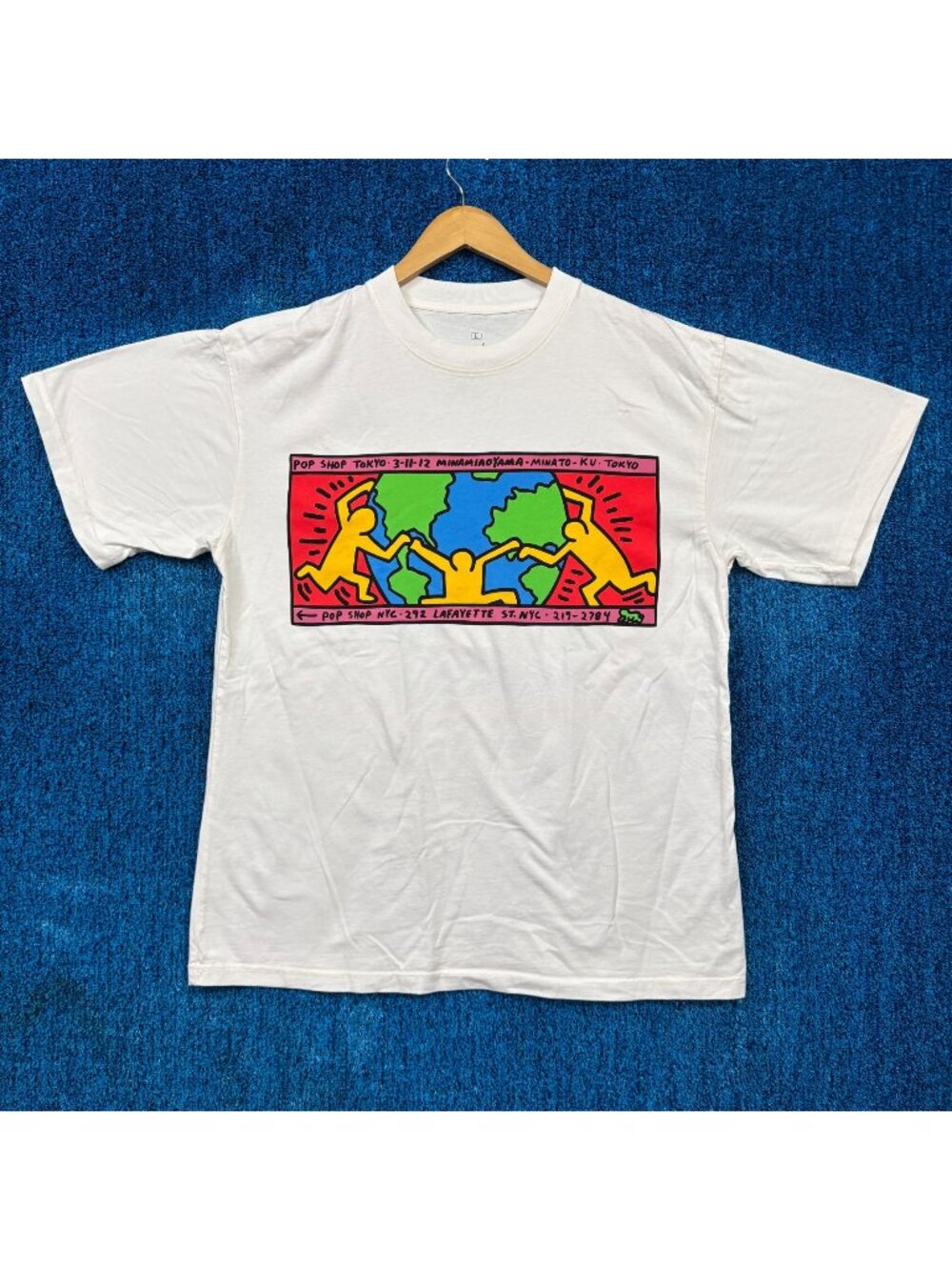 Keith Haring Pop Art White T-Shirt Size Large